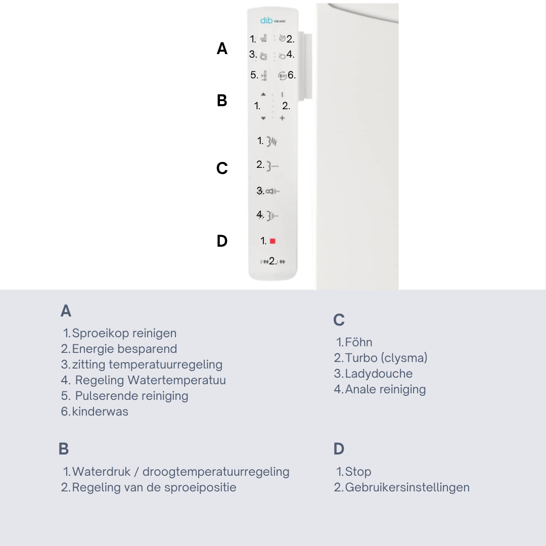 Douche wc Dib U850 - bidet design - Afbeelding 5