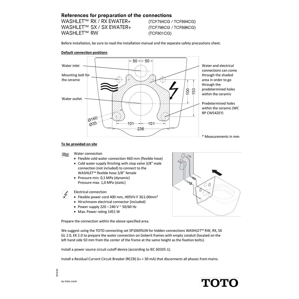 Toto Washlet RW autoflush - Inclusief afstandsbediening - Afbeelding 11
