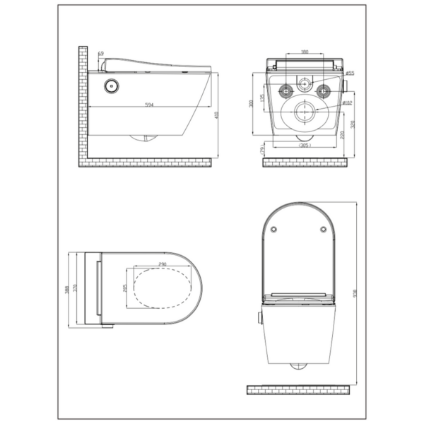 Alternative view of Popodusche PRO 3.0 ECO Wit
