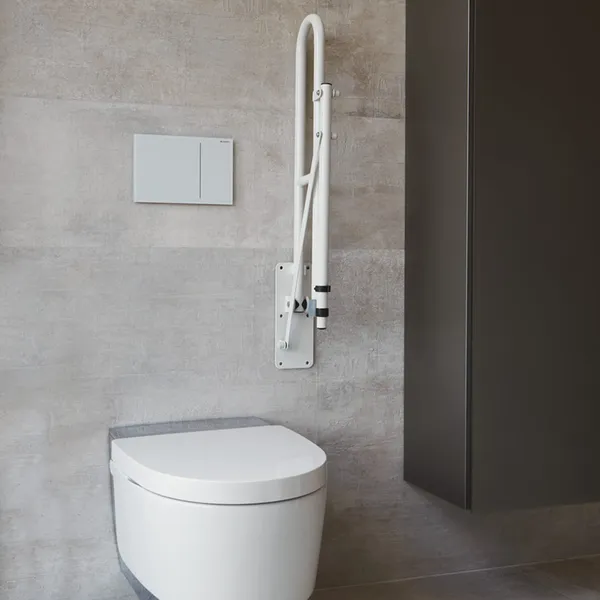 Alternative view of Homecare Opklapbare Toiletbeugel met Steunvoet - Verstelbare Toiletsteun - Wit