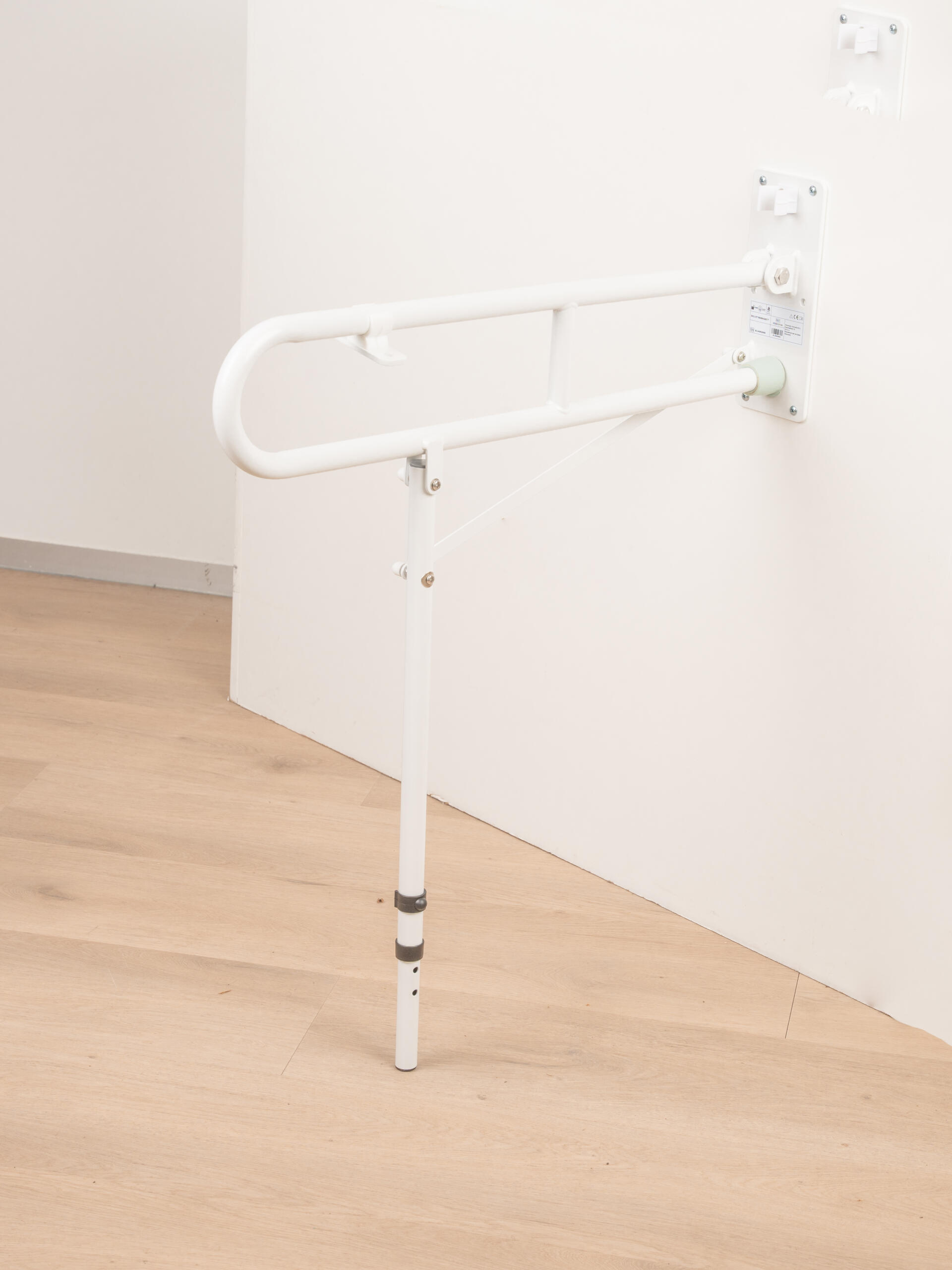 Homecare Opklapbare Toiletbeugel met Steunvoet - Verstelbare Toiletsteun - Wit - Afbeelding 6